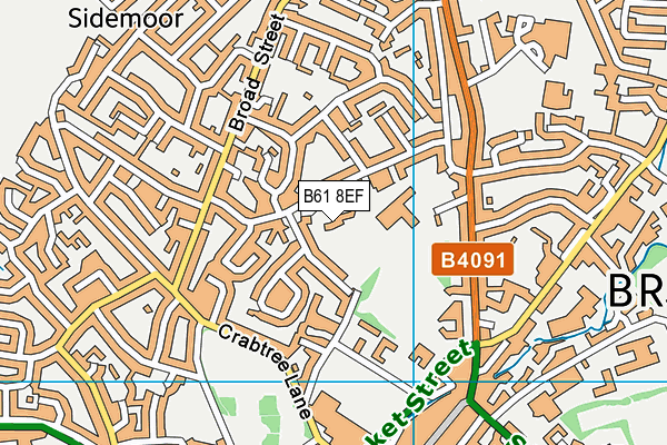 B61 8EF map - OS VectorMap District (Ordnance Survey)