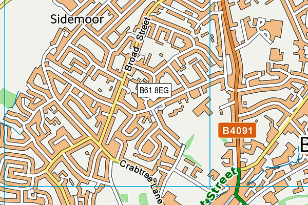B61 8EG map - OS VectorMap District (Ordnance Survey)