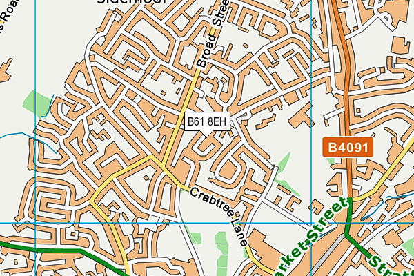 B61 8EH map - OS VectorMap District (Ordnance Survey)