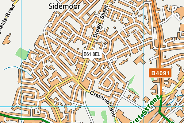 B61 8EL map - OS VectorMap District (Ordnance Survey)