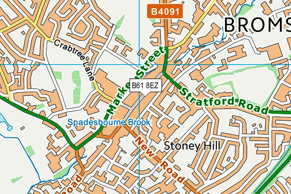 B61 8EZ map - OS VectorMap District (Ordnance Survey)