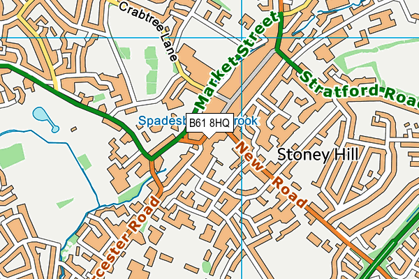 B61 8HQ map - OS VectorMap District (Ordnance Survey)