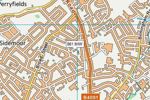 B61 8HW map - OS VectorMap District (Ordnance Survey)