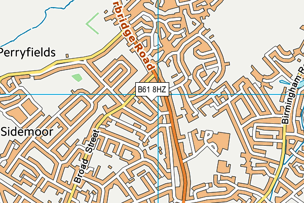 B61 8HZ map - OS VectorMap District (Ordnance Survey)