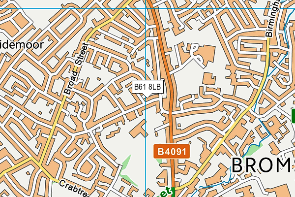 B61 8LB map - OS VectorMap District (Ordnance Survey)