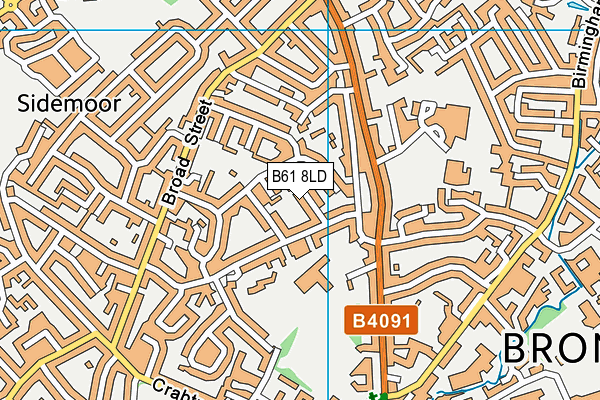 B61 8LD map - OS VectorMap District (Ordnance Survey)