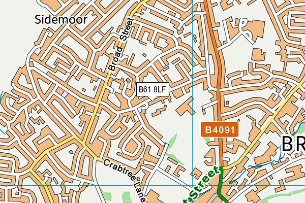 B61 8LF map - OS VectorMap District (Ordnance Survey)