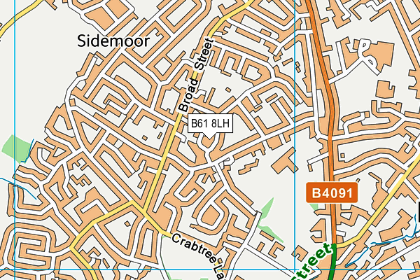 B61 8LH map - OS VectorMap District (Ordnance Survey)