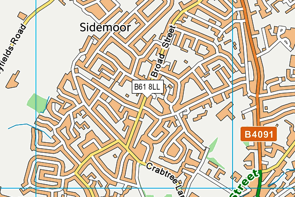 B61 8LL map - OS VectorMap District (Ordnance Survey)