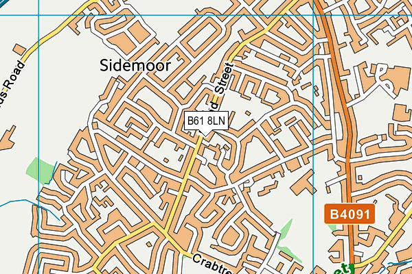 B61 8LN map - OS VectorMap District (Ordnance Survey)