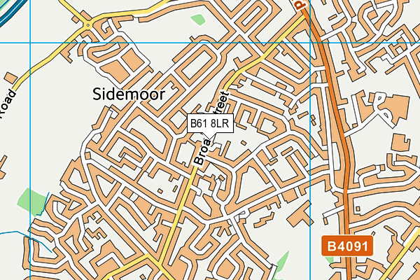 B61 8LR map - OS VectorMap District (Ordnance Survey)