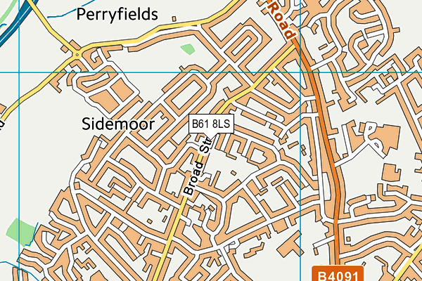 B61 8LS map - OS VectorMap District (Ordnance Survey)