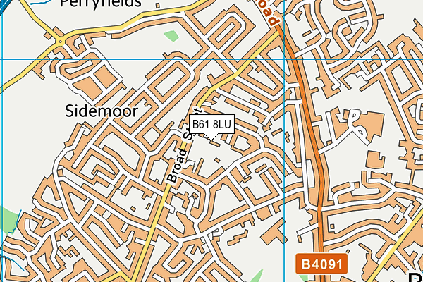 B61 8LU map - OS VectorMap District (Ordnance Survey)