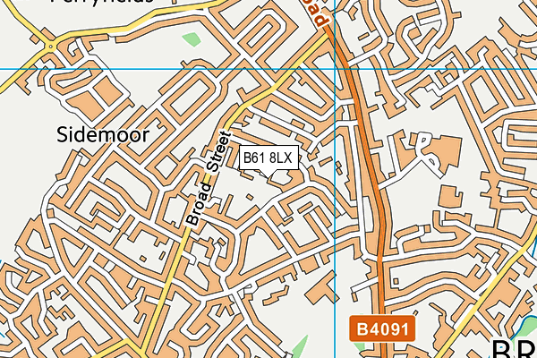 B61 8LX map - OS VectorMap District (Ordnance Survey)