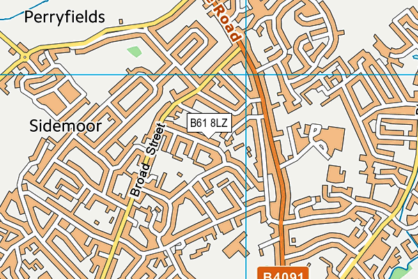 B61 8LZ map - OS VectorMap District (Ordnance Survey)