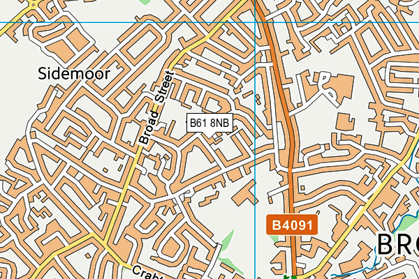B61 8NB map - OS VectorMap District (Ordnance Survey)