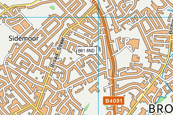 B61 8ND map - OS VectorMap District (Ordnance Survey)