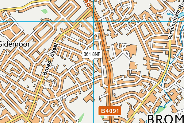B61 8NF map - OS VectorMap District (Ordnance Survey)