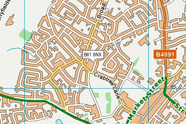 B61 8NX map - OS VectorMap District (Ordnance Survey)