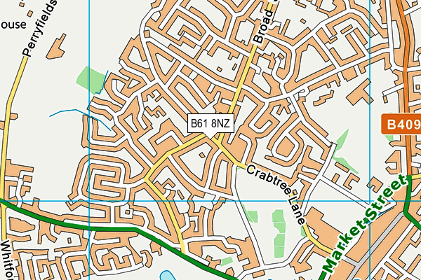 B61 8NZ map - OS VectorMap District (Ordnance Survey)