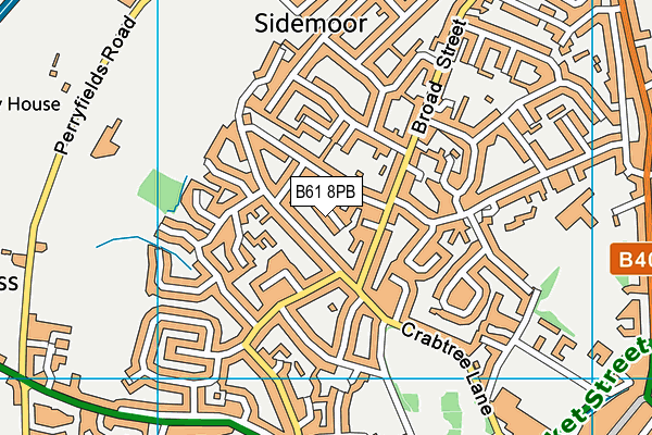 B61 8PB map - OS VectorMap District (Ordnance Survey)