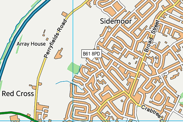 B61 8PD map - OS VectorMap District (Ordnance Survey)