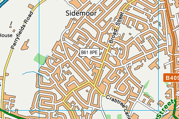 B61 8PE map - OS VectorMap District (Ordnance Survey)