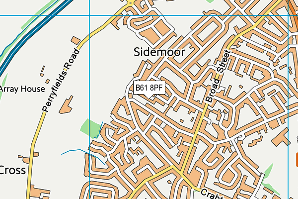 B61 8PF map - OS VectorMap District (Ordnance Survey)