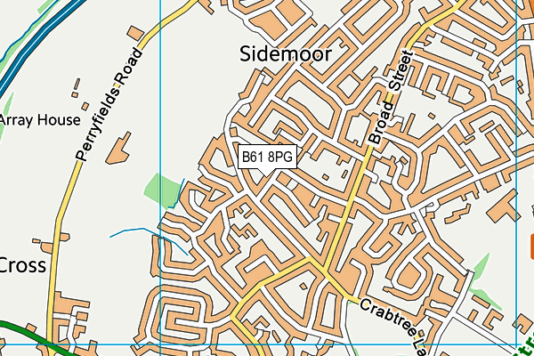 B61 8PG map - OS VectorMap District (Ordnance Survey)