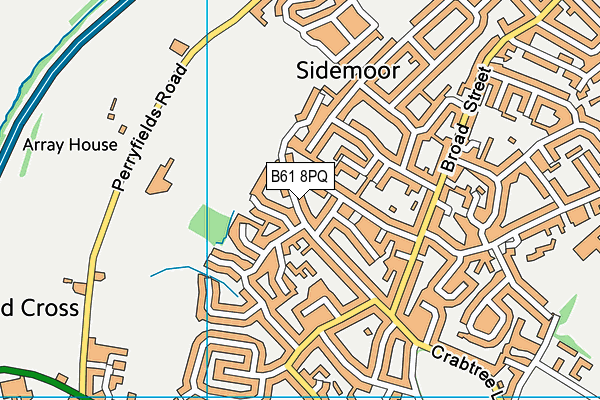 B61 8PQ map - OS VectorMap District (Ordnance Survey)