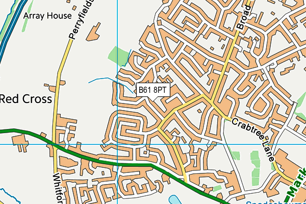 B61 8PT map - OS VectorMap District (Ordnance Survey)