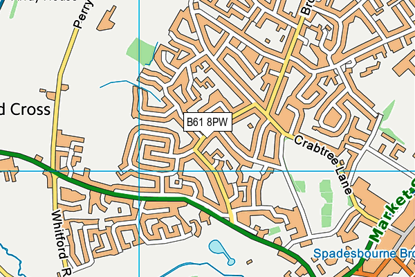 B61 8PW map - OS VectorMap District (Ordnance Survey)