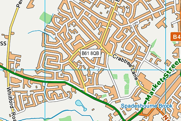 B61 8QB map - OS VectorMap District (Ordnance Survey)
