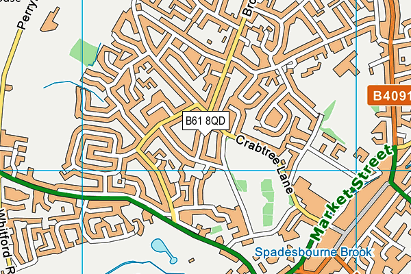 B61 8QD map - OS VectorMap District (Ordnance Survey)