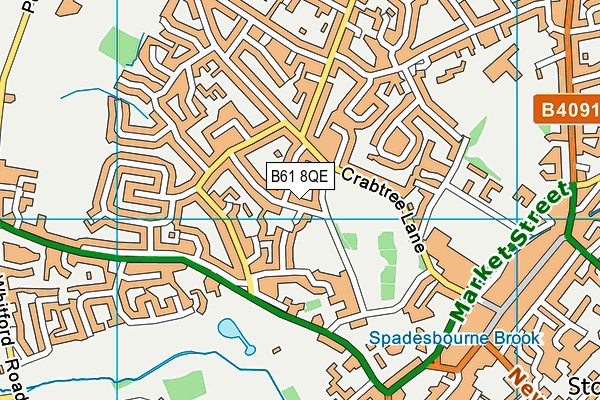 B61 8QE map - OS VectorMap District (Ordnance Survey)