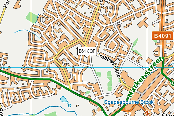 B61 8QF map - OS VectorMap District (Ordnance Survey)