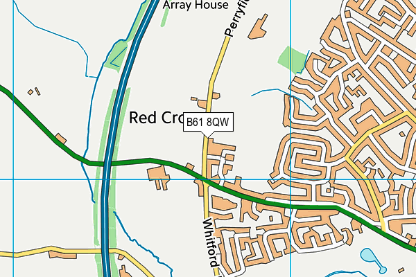 B61 8QW map - OS VectorMap District (Ordnance Survey)