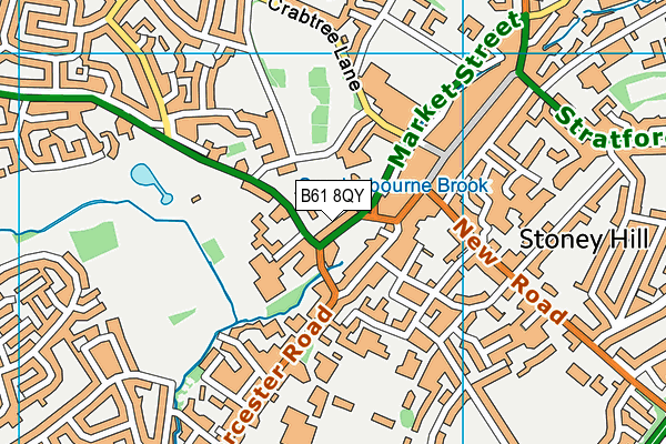 B61 8QY map - OS VectorMap District (Ordnance Survey)