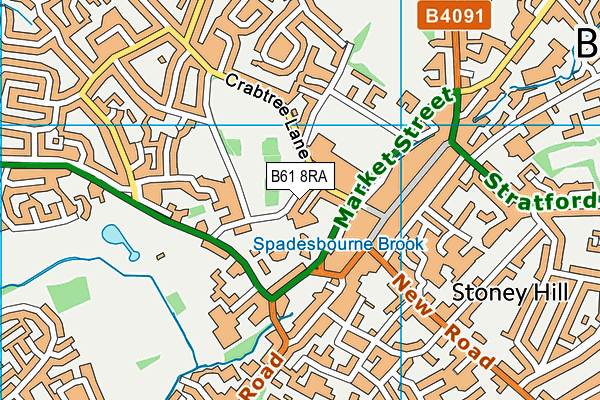 B61 8RA map - OS VectorMap District (Ordnance Survey)