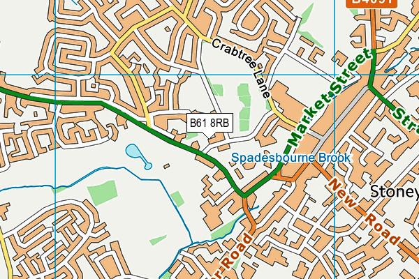 B61 8RB map - OS VectorMap District (Ordnance Survey)