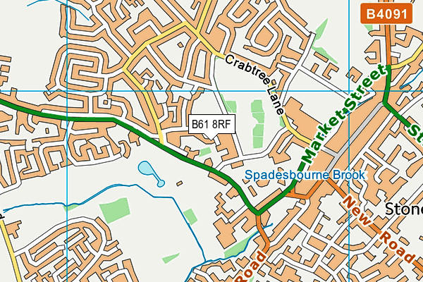 B61 8RF map - OS VectorMap District (Ordnance Survey)