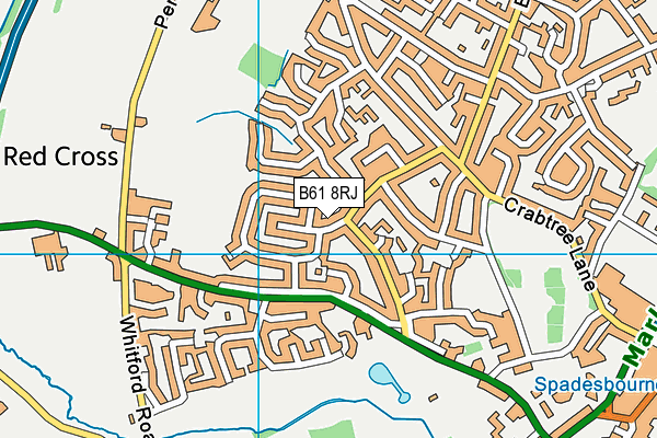 B61 8RJ map - OS VectorMap District (Ordnance Survey)