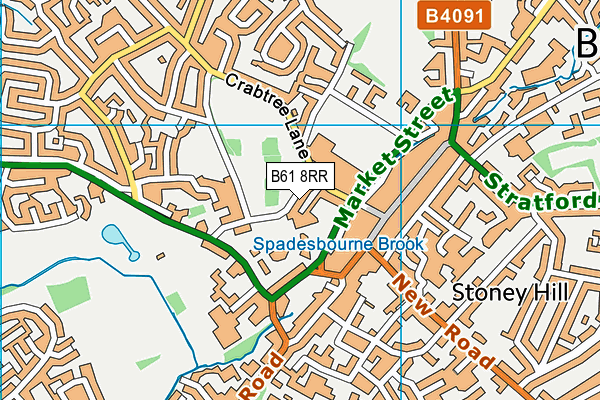 B61 8RR map - OS VectorMap District (Ordnance Survey)