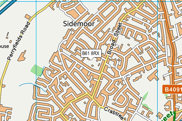 B61 8RX map - OS VectorMap District (Ordnance Survey)