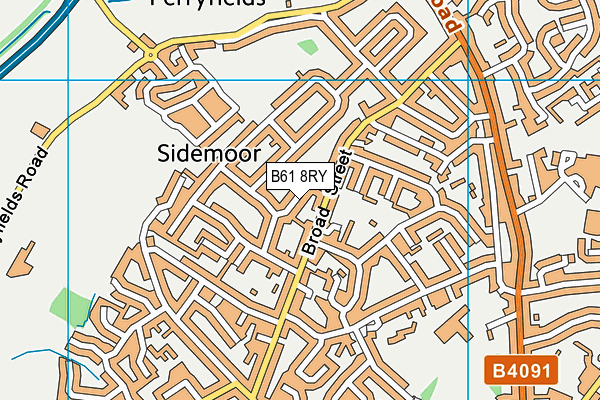 B61 8RY map - OS VectorMap District (Ordnance Survey)