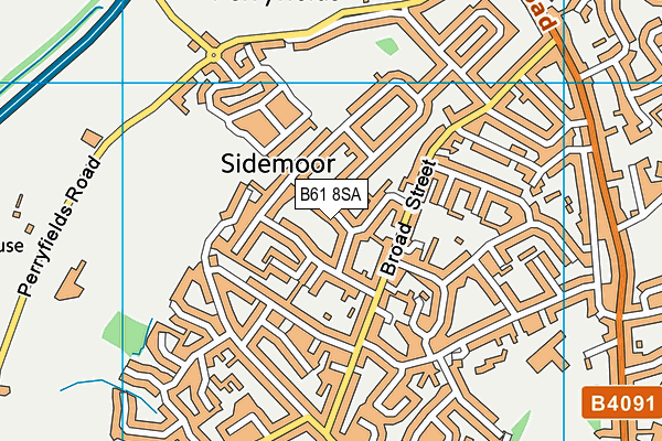B61 8SA map - OS VectorMap District (Ordnance Survey)