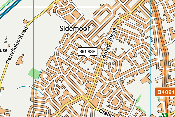 B61 8SB map - OS VectorMap District (Ordnance Survey)