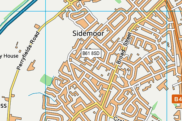 B61 8SD map - OS VectorMap District (Ordnance Survey)