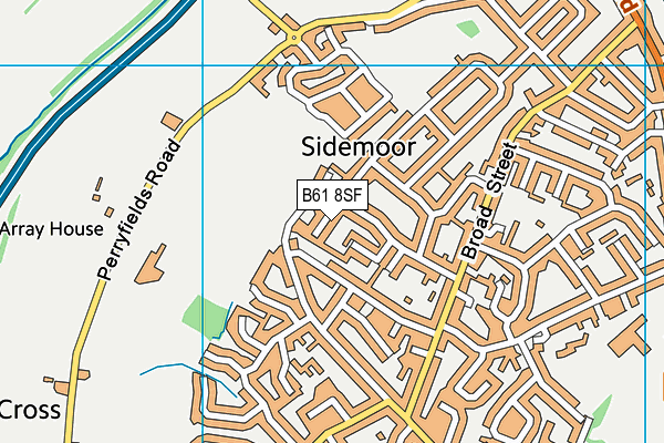 B61 8SF map - OS VectorMap District (Ordnance Survey)