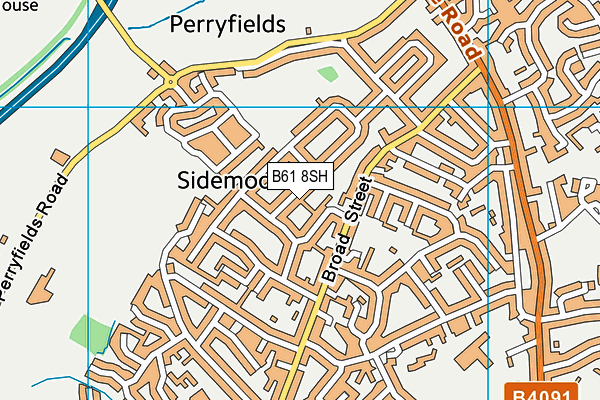 B61 8SH map - OS VectorMap District (Ordnance Survey)